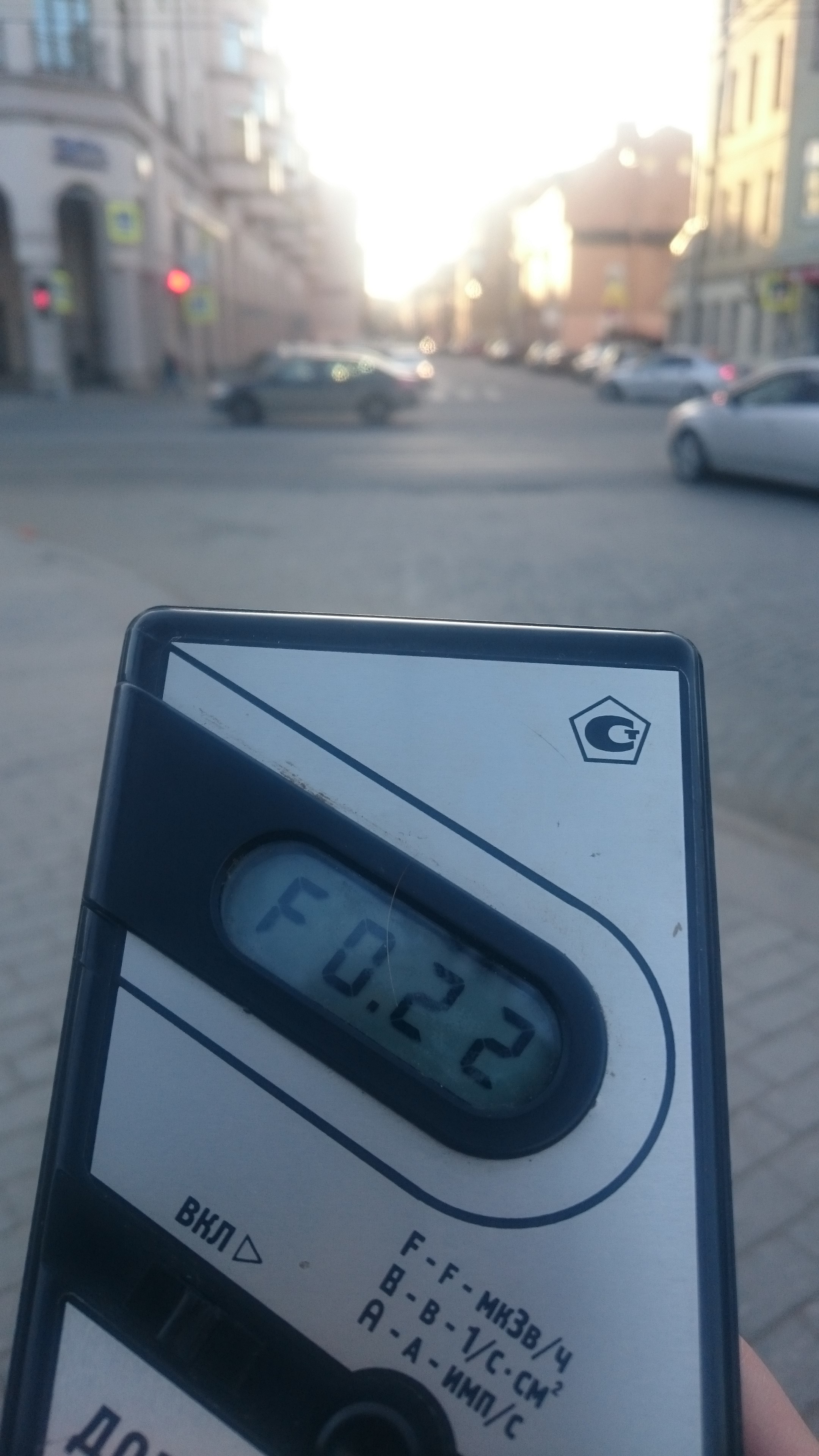 Точка измерения МЭД гамма-излучени на Кронверкском проспекте в Санкт-Петербурге