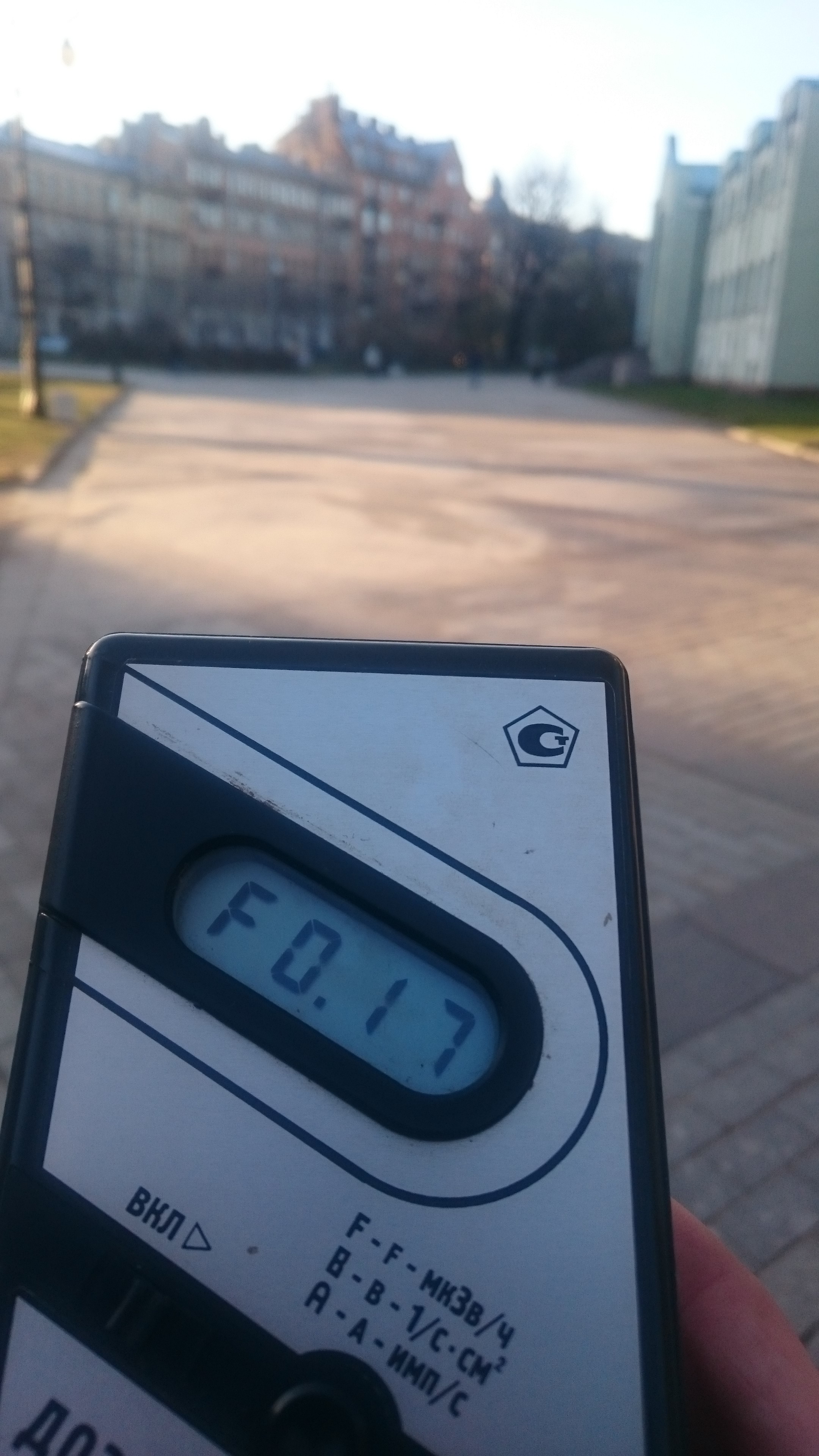 Точка измерения МЭД гамма-излучени в Александровском парке в Санкт-Петербурге